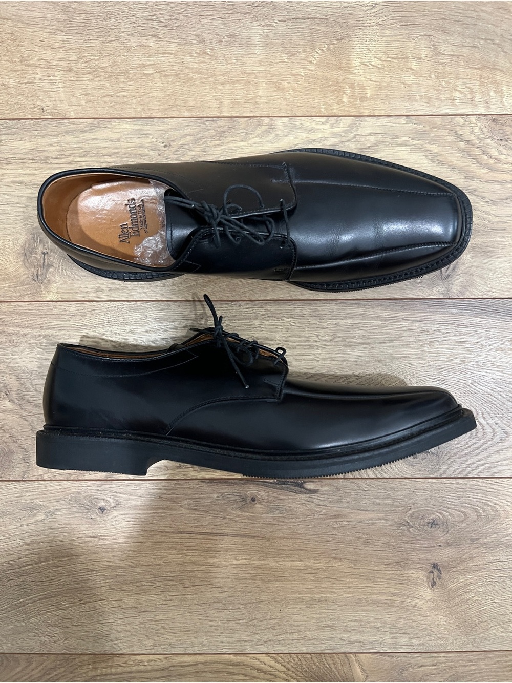 Allen Edmond Warren Black Leather Dress Shoes - sz 12B NEW W/O BOX